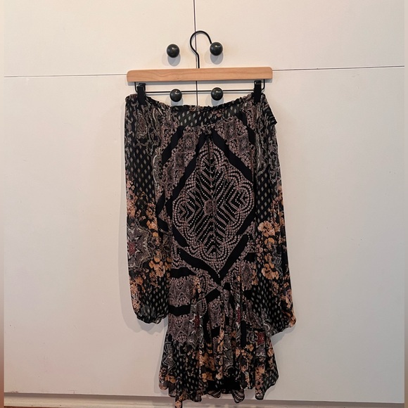 Free People Seven Wonders MiniBoho Floral Open Back Off Shoulder Festival - Picture 6 of 8